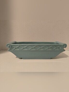 Vintage Planter Abingdon Art Pottery Planter Dish Green/Blue Cottagecore Bulb